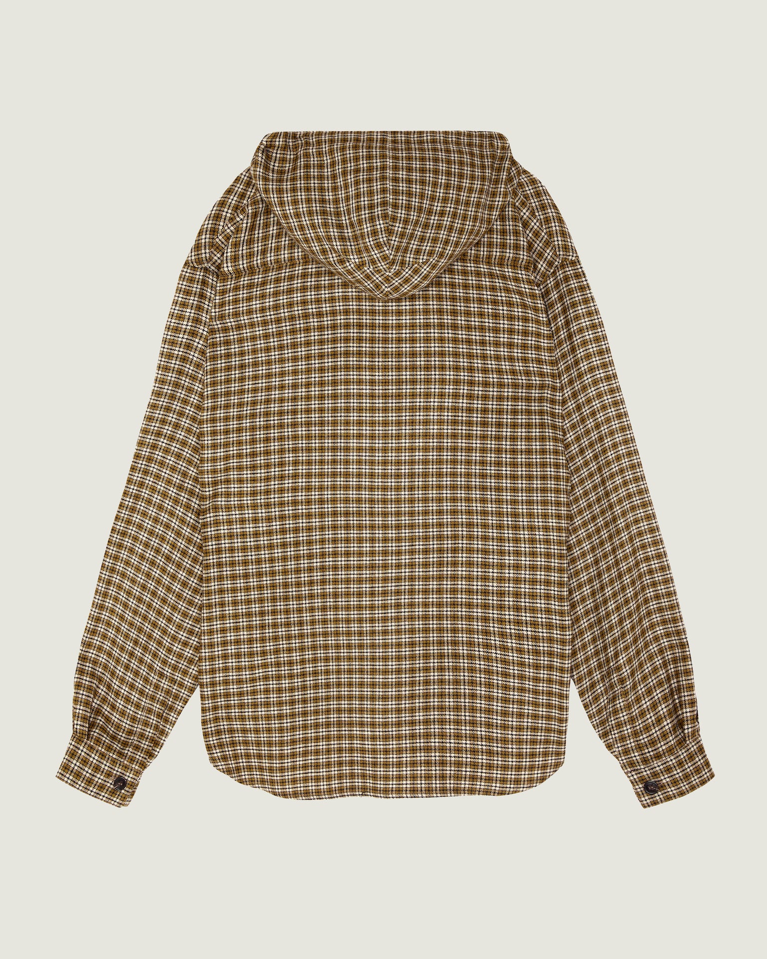 Checked hooded shirt