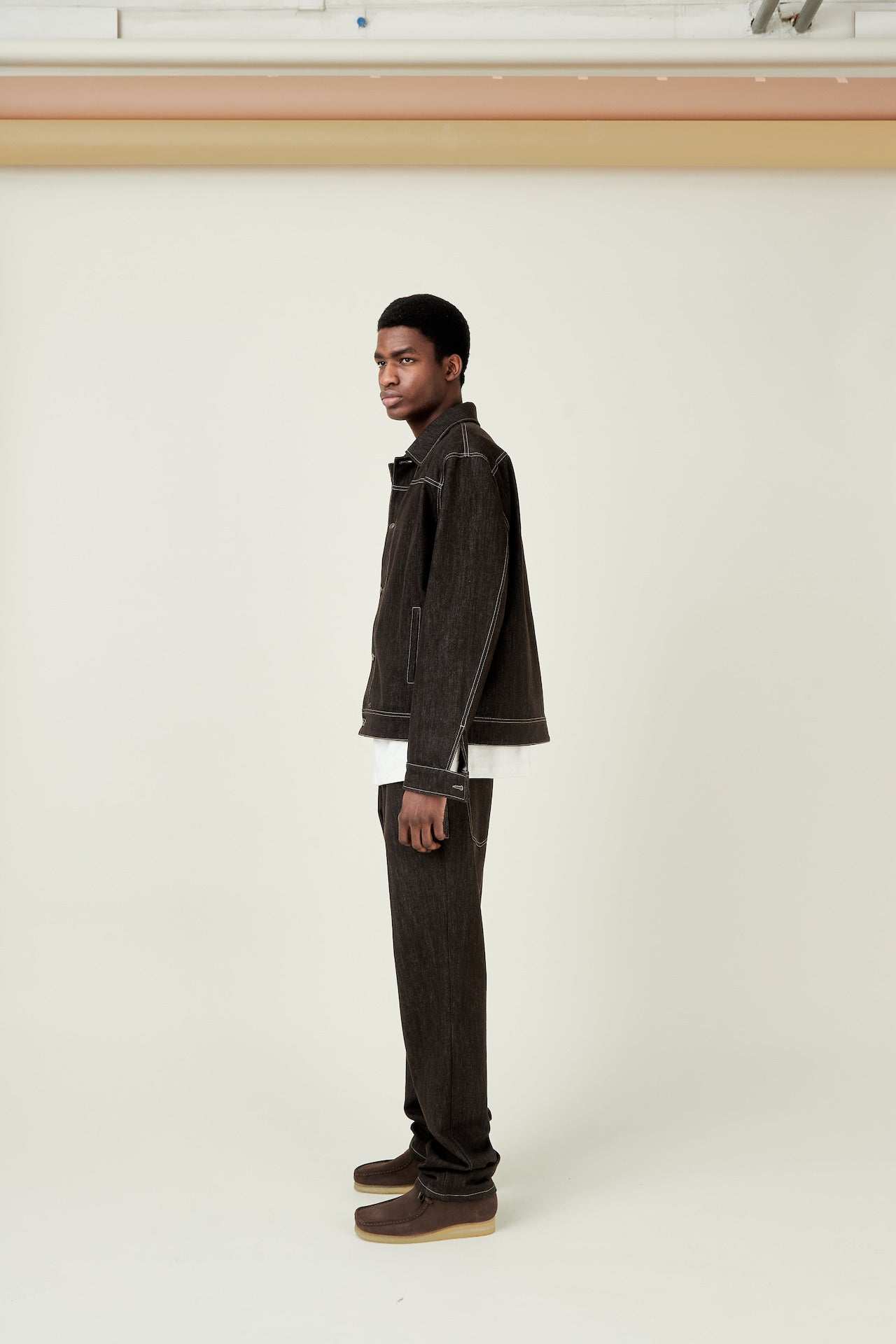 Earth tone denim jeans