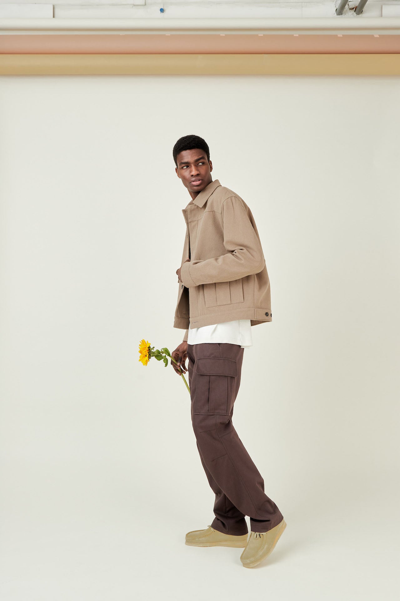 Chocolate cargo trousers