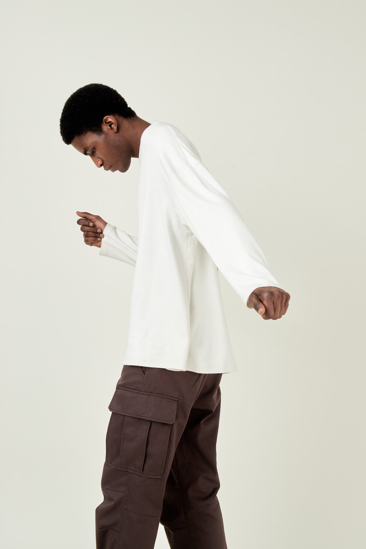 Chocolate cargo trousers