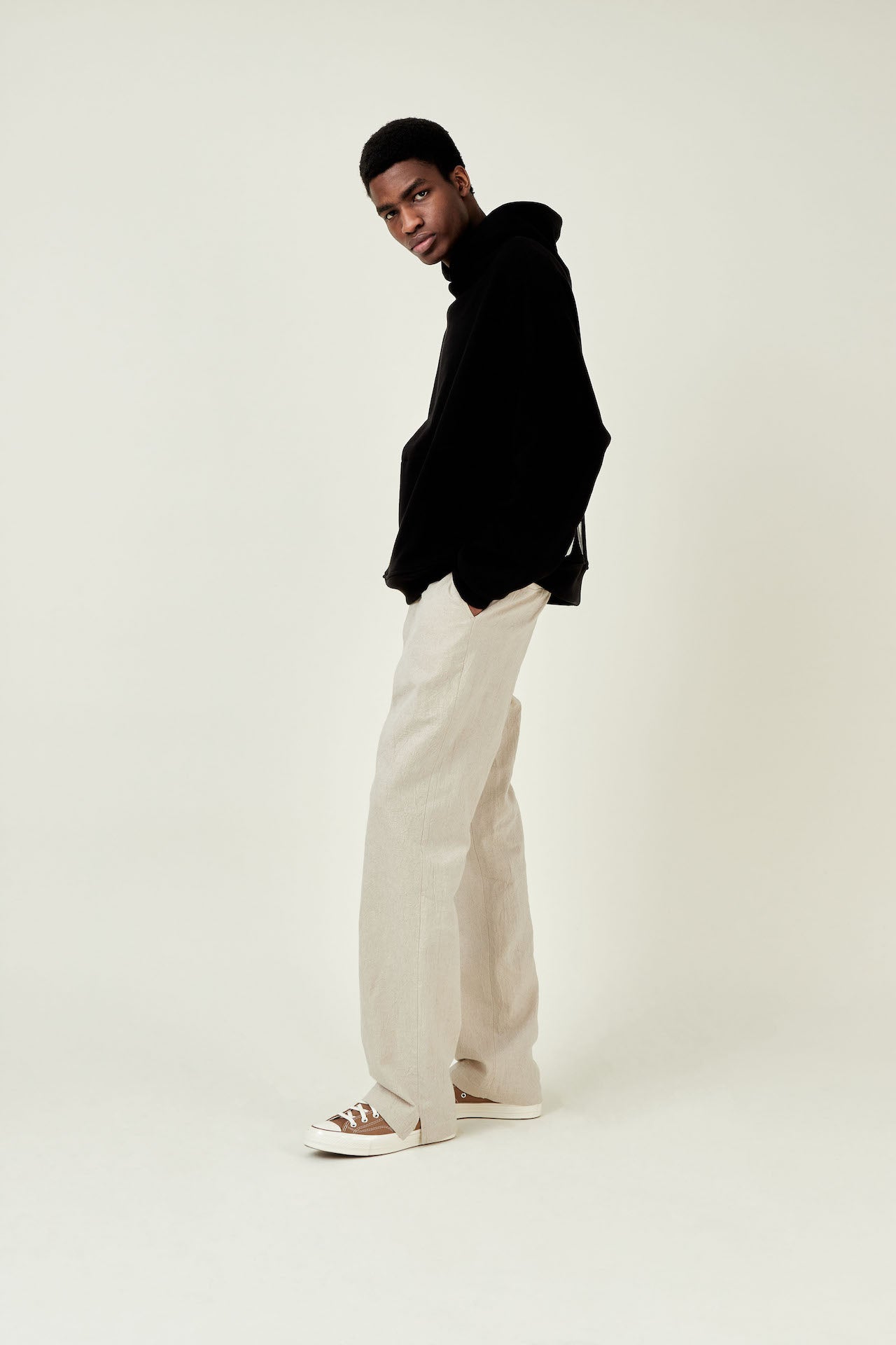 Linen and cotton trousers