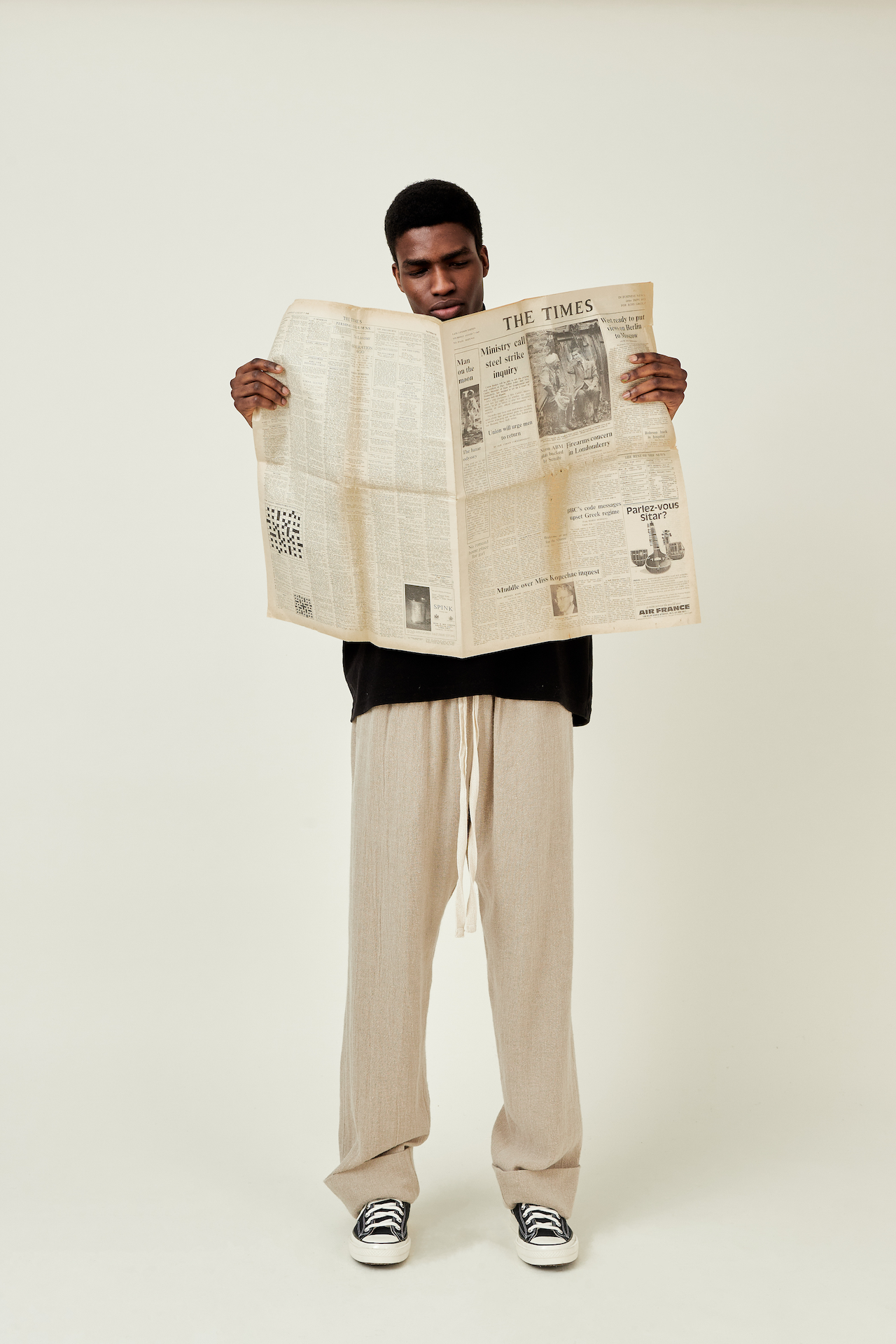 Linen track trousers